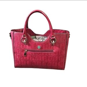 Chic Pink Crocodile-Embossed Tote Bag